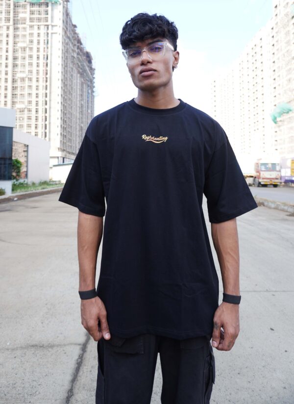 Black SOS Printed Oversized Tshirt